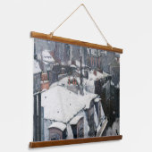 Gustave Caillebotte - Rooftops im Schnee Wandteppich Mit Holzrahmen (Gewinkelt)