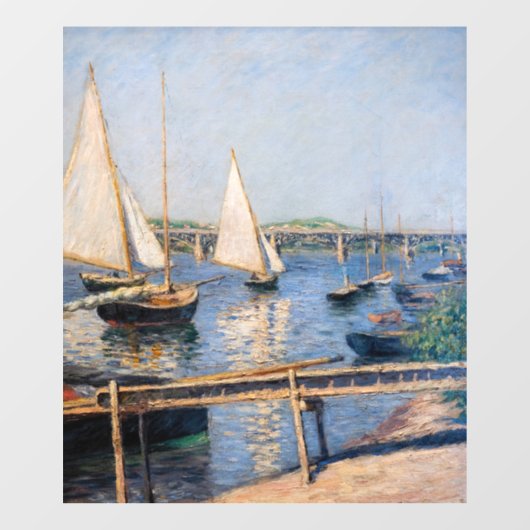 Gustave Caillebotte - Segelboote in Argenteuil Fensteraufkleber (Blatt)