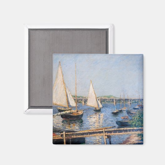 Gustave Caillebotte - Segelboote in Argenteuil Magnet (Vorderseite/Rückseite)