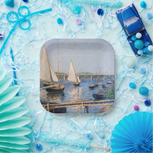 Gustave Caillebotte - Segelboote in Argenteuil Pappteller (Party)