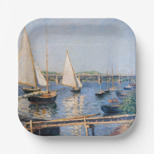Gustave Caillebotte - Segelboote in Argenteuil Pappteller