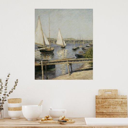 Gustave Caillebotte - Segelboote in Argenteuil Poster (Küche)