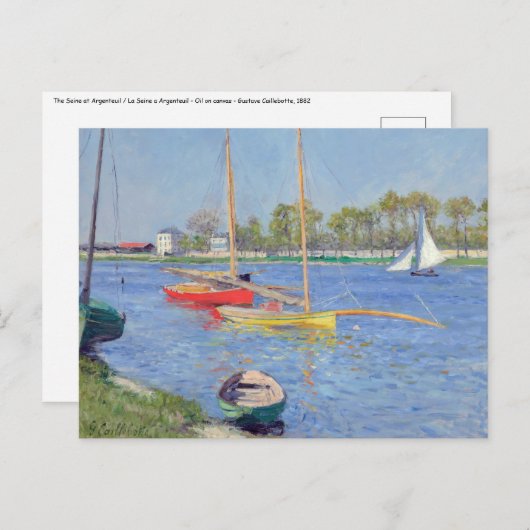 Gustave Caillebotte - Seine in Argenteuil Postkarte (Vorne/Hinten)