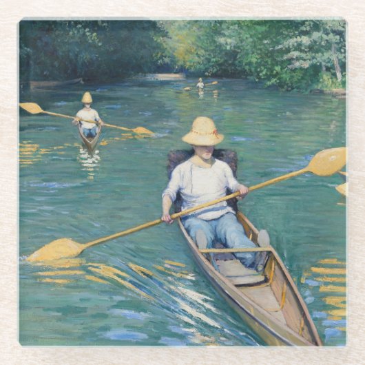 Gustave Caillebotte - Skiffs on Yerres Glasuntersetzer (Vorderseite)