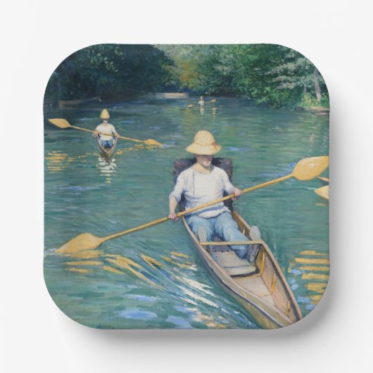 Gustave Caillebotte - Skiffs on Yerres Pappteller (Vorderseite)