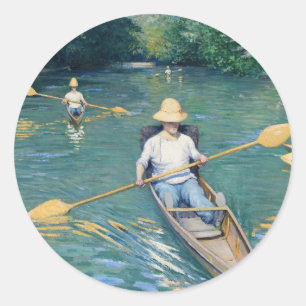 Gustave Caillebotte - Skiffs on Yerres Runder Aufkleber
