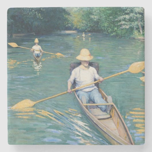 Gustave Caillebotte - Skiffs on Yerres Steinuntersetzer (Vorderseite)