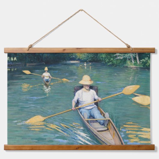 Gustave Caillebotte - Skiffs on Yerres Wandteppich Mit Holzrahmen (Vorne)