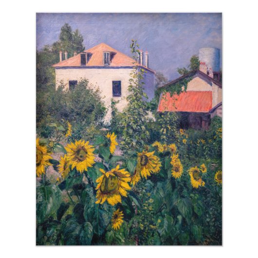 Gustave Caillebotte - Sonnenblumen, Garten Fotodruck (Vorne)