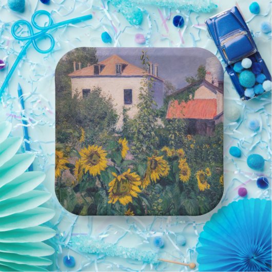 Gustave Caillebotte - Sonnenblumen, Garten Pappteller (Party)