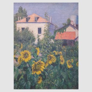 Gustave Caillebotte - Sonnenblumen, Garten Seidenpapier
