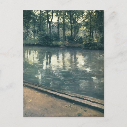 Gustave Caillebotte - The Yerres, Regen Postkarte (Vorderseite)