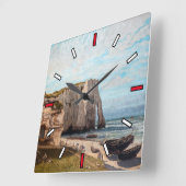Gustave Courbet - Cliffs at Etretat after Storm Quadratische Wanduhr (Winkel)