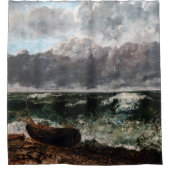 Gustave Courbet - Das Sturmmeer / die Welle Duschvorhang (Vorderseite)