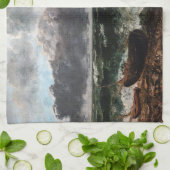 Gustave Courbet - Das Sturmmeer / die Welle Geschirrtuch (Gefaltet)