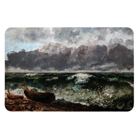 Gustave Courbet - Das Sturmmeer / die Welle Magnet (Horizontal)