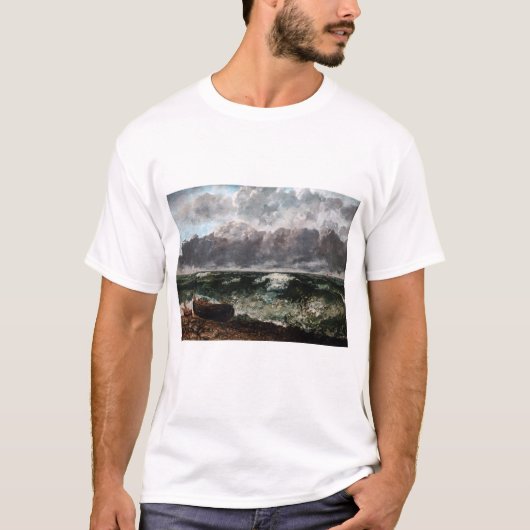 Gustave Courbet - Das Sturmmeer / die Welle T-Shirt (Vorderseite)