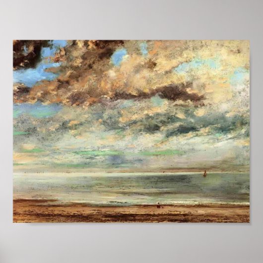Gustave Courbet - Der Strand, Sonnenuntergang Poster (Vorne)