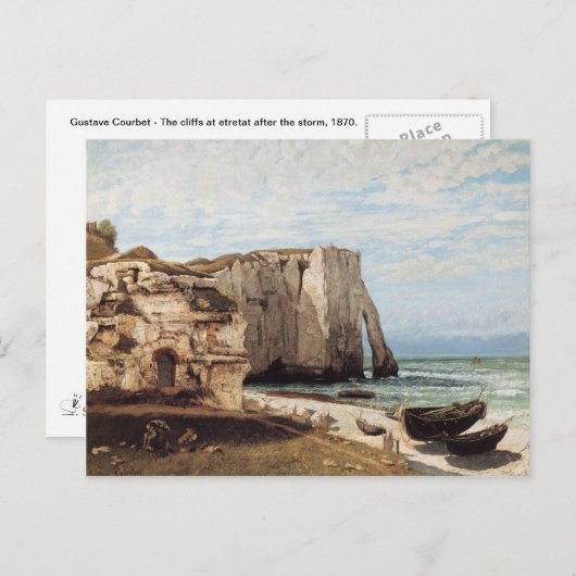 Gustave Courbet - Die Klippen auf etretat nach Postkarte (Vorne/Hinten)