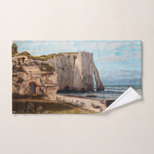Gustave Courbet - Klippen bei Etretat nach Sturm Badhandtuch Set