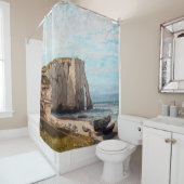 Gustave Courbet - Klippen bei Etretat nach Sturm Duschvorhang (Beispiel)