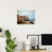 Gustave Courbet - Klippen bei Etretat nach Sturm Poster (Heimbüro)