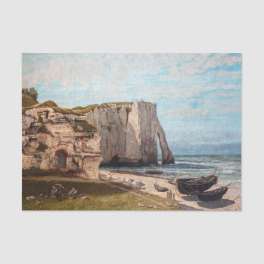 Gustave Courbet - Klippen bei Etretat nach Sturm Seidenpapier (Vorderseite)