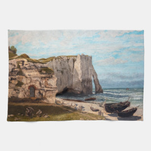Gustave Courbet - Klippen von Etretat nach dem Stu Geschirrtuch