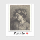 Gustave Courbet - Leiter eines Schlafzimmers Aufkleber (Blatt)