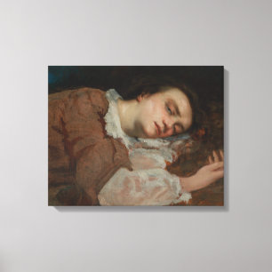 Gustave Courbet - Mädchen am Ufer der Seine Leinwanddruck