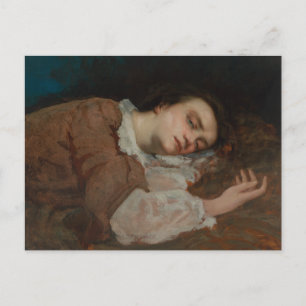 Gustave Courbet - Mädchen am Ufer der Seine Postkarte