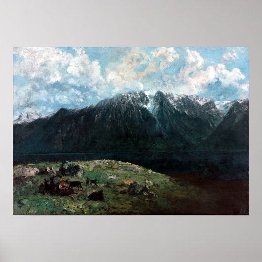 Gustave Courbet Panoramasicht auf die Alpen Poster (Vorne)