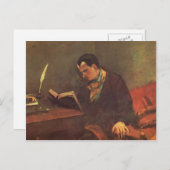 Gustave Courbet - Portrait von Charles Baudelaire Postkarte (Vorne/Hinten)