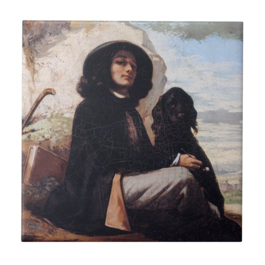 Gustave Courbet - Selbstportrait mit einem schwarz Fliese (Vorderseite)