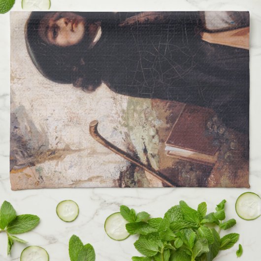 Gustave Courbet - Selbstportrait mit einem schwarz Geschirrtuch (Gefaltet)