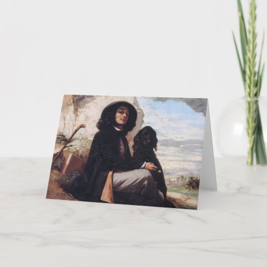 Gustave Courbet - Selbstportrait mit einem schwarz Karte (Vorderseite)