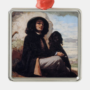 Gustave Courbet - Selbstportrait mit einem schwarz Ornament Aus Metall