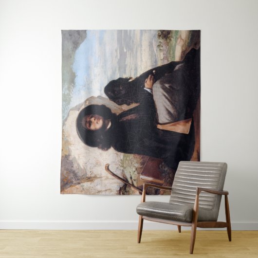 Gustave Courbet - Selbstportrait mit einem schwarz Wandteppich (Beispiel)