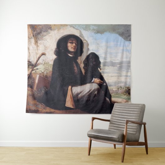 Gustave Courbet - Selbstportrait mit einem schwarz Wandteppich (Beispiel (Horizontal))