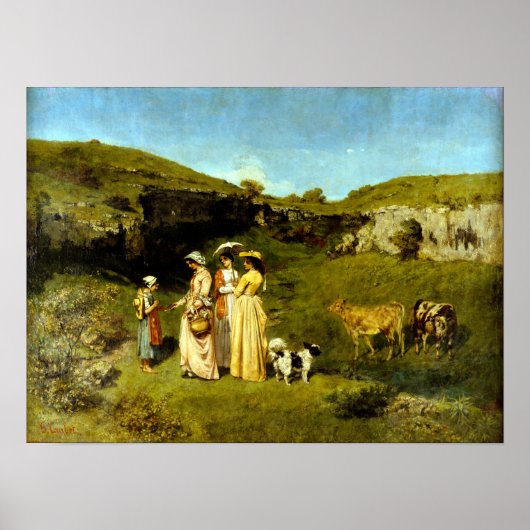 Gustave Courbet Young Ladys of the Village Poster (Vorne)