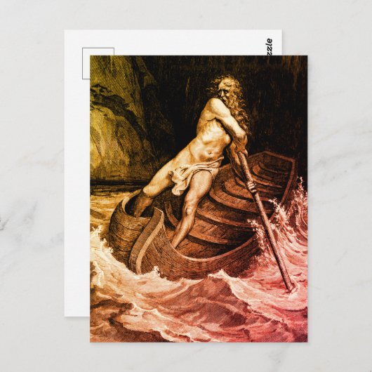 Gustave Doré - Caron Rowing/Dante's Inferno Postkarte (Vorne/Hinten)