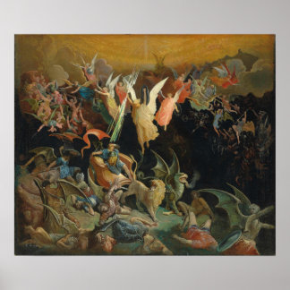 Gustave Dore Color Graving Rebellengel Poster