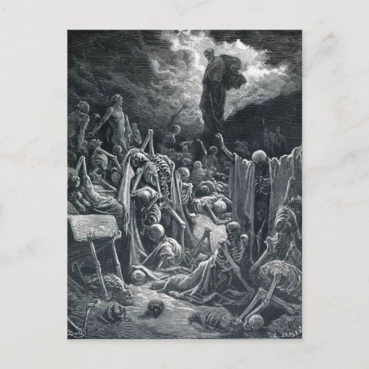 Gustave Dore: Die Vision des Tales der trockenen K Postkarte (Vorderseite)