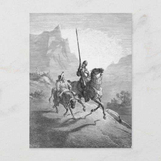 Gustave Dore: Don Quixote und Sancho machen Postkarte (Vorderseite)