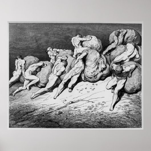 Gustave Dore Graving Dante Inferno Illustration Poster (Vorne)