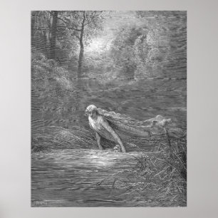 Gustave Dore Graving Purgatory Illustration Poster