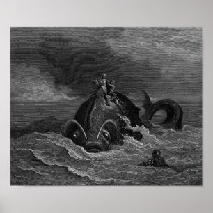 Gustave Dore Gravur Seemonster Poster