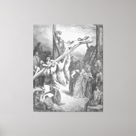 Gustave Doré - Lukas 23B Das Kreuz wird erhoben Leinwanddruck