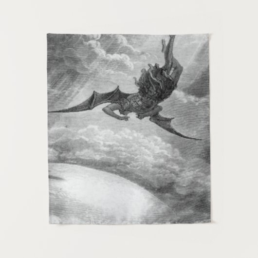 Gustave Dore Satan vom Paradies verloren durch Joh Wandteppich (Vorderseite)