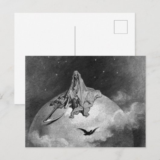 Gustave Dore - The Raven Postkarte (Vorne/Hinten)
